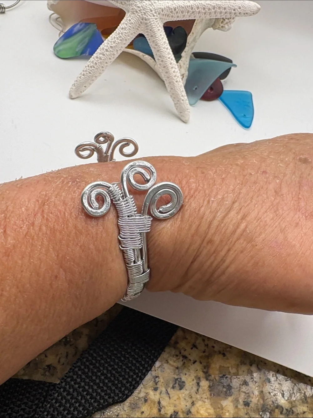 Handcrafted Silver Wire Cuff Bracelet